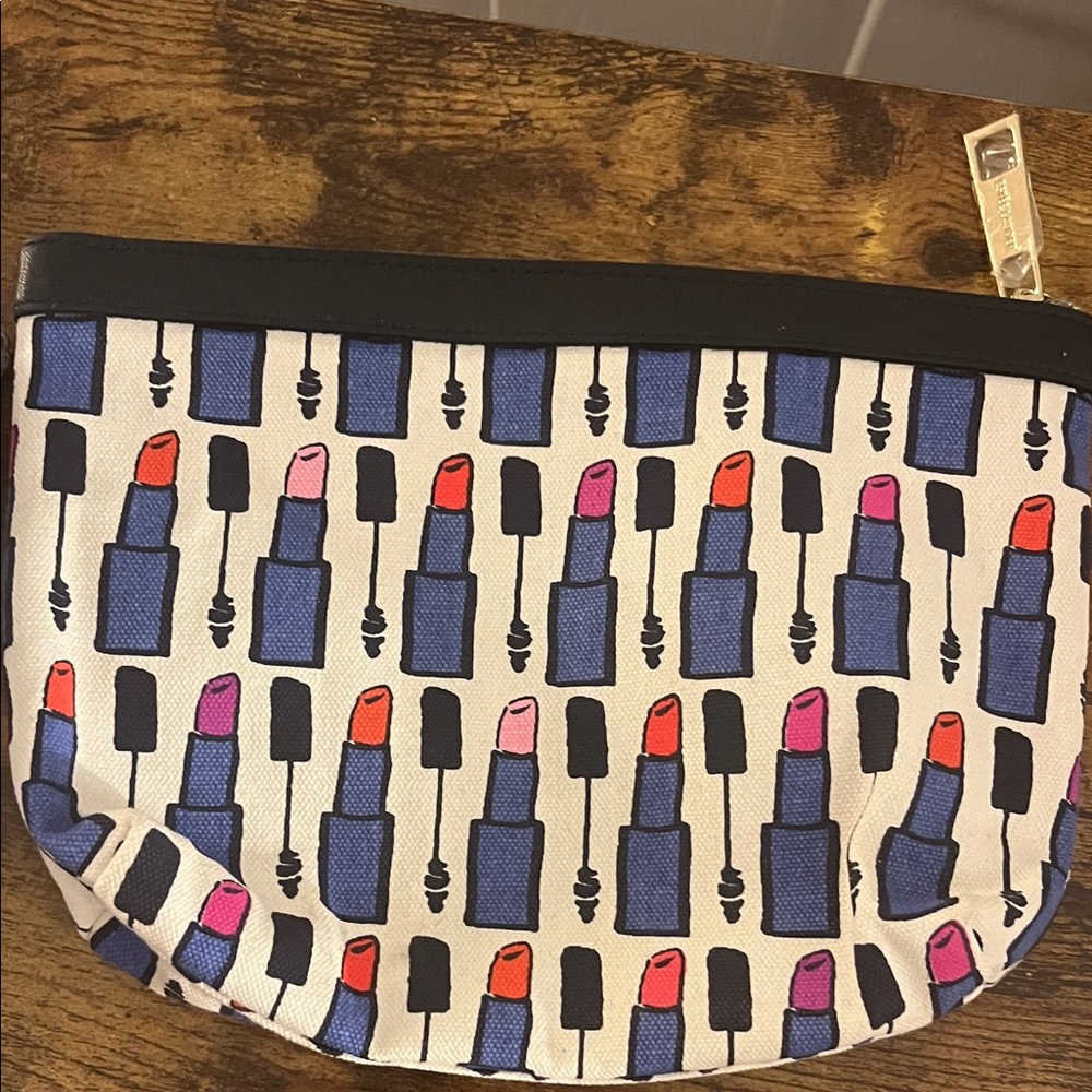 Lancome Silver Cosmetic Bag Este Lauder Lipstick Print Bbw Glitter Bag Trio Lot View 4